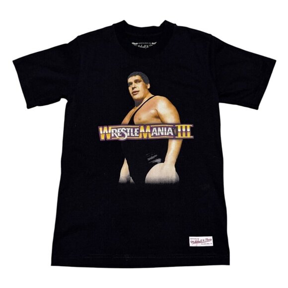 WWE WRESTLEMANIA Mitchell & Ness ANDRE THE GIANT Wrestling Tee Shirt Mens Small - Picture 1 of 5